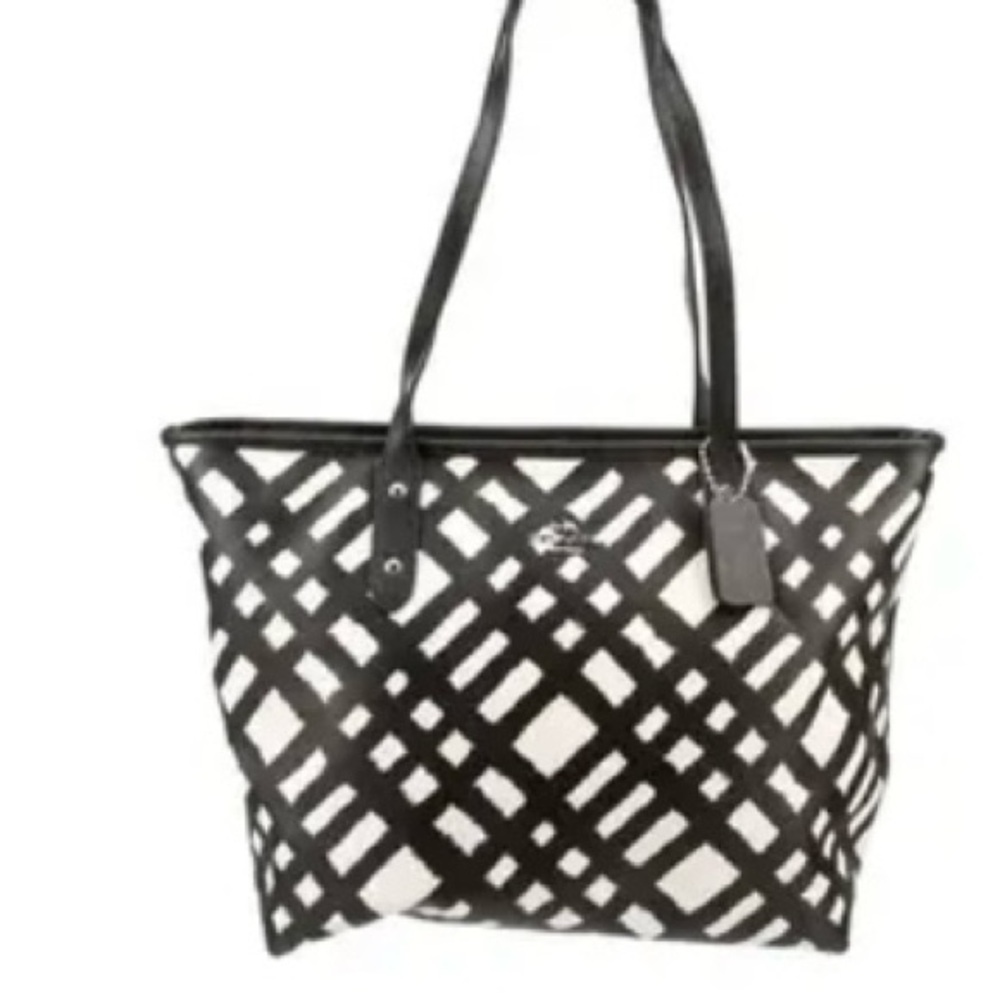 Coach Black and White Tote Bag